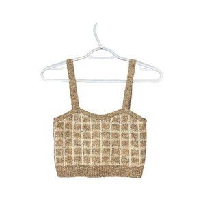 Mango Tweed/Plaid Wool Blend Crop Top - XS